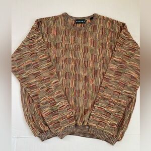 Vintage Tundra Canada 3D Knit Sweater Multicolor Pattern Size XXL 90s